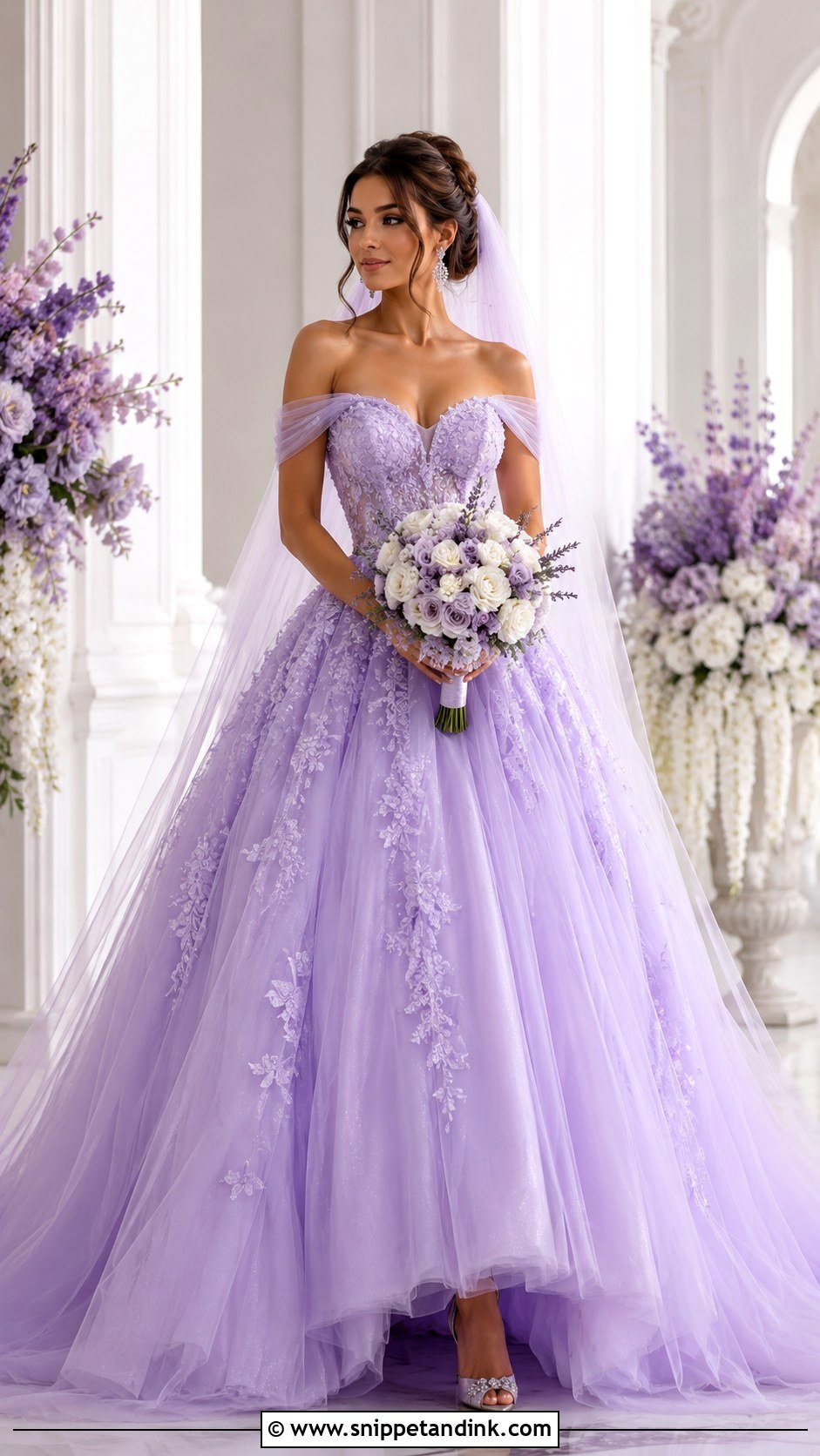 Lilac Princess Wedding Dress - Snippet and Ink - 25 Lilac Wedding Dress Ideas