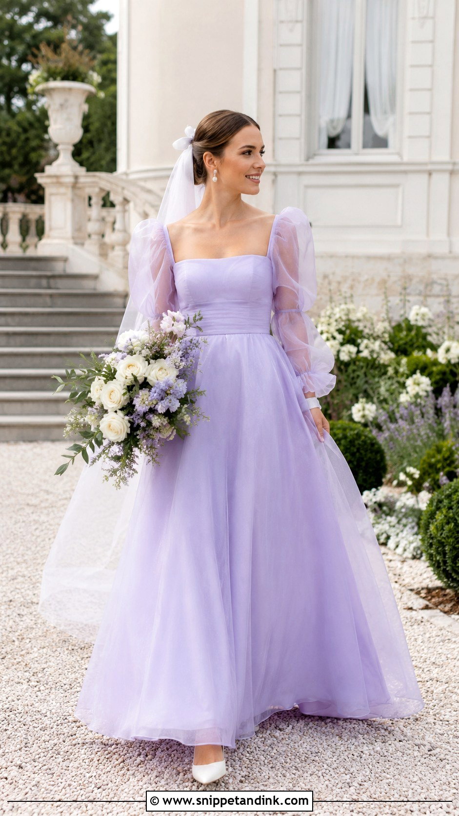 Lilac Puff Sleeve Wedding Dress - Snippet and Ink - 20 Lilac Wedding Dress the Bride Ideas