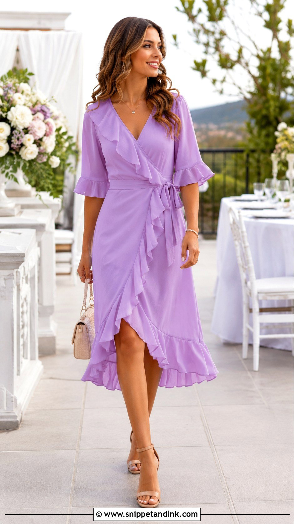Lilac Ruffle Hen Party Dress - Snippet and Ink - 20 Hen Party Dress Ideas