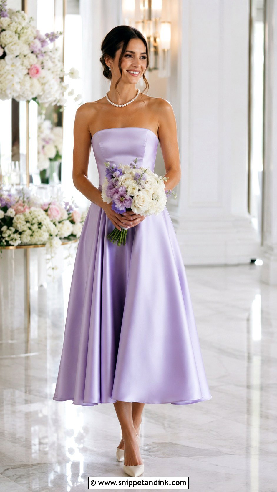 Lilac Satin A Line Wedding Dress - Snippet and Ink - 25 Light Purple Wedding Dress Ideas