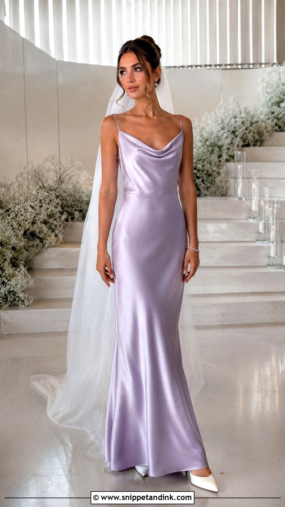 Lilac Satin Slip Bridal Dress - Snippet and Ink - 20 Lilac Bridal Dress Ideas