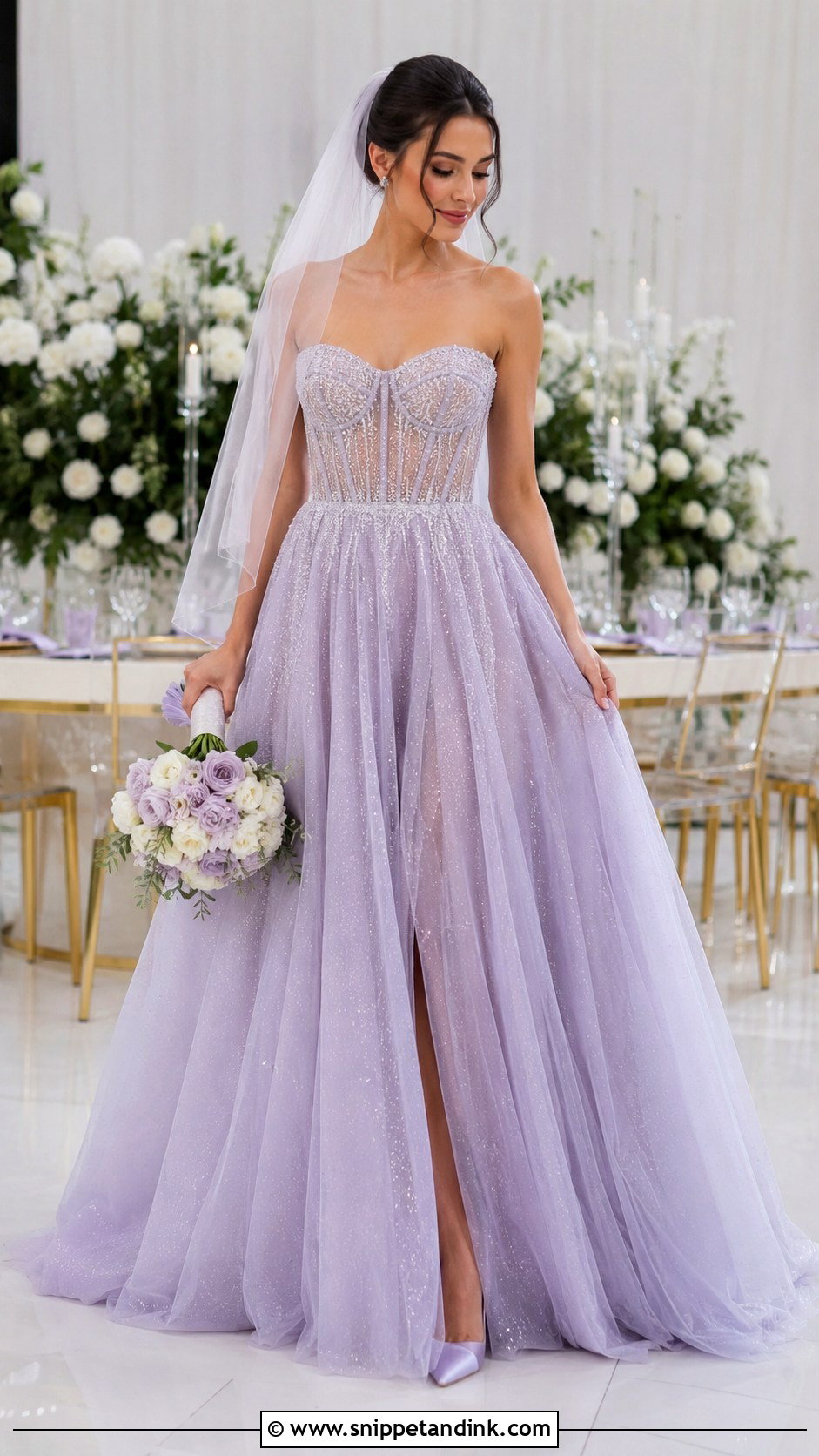 Lilac Sparkle Tulle Bridal Dress - Snippet and Ink - 20 Lilac Bridal Dress Ideas