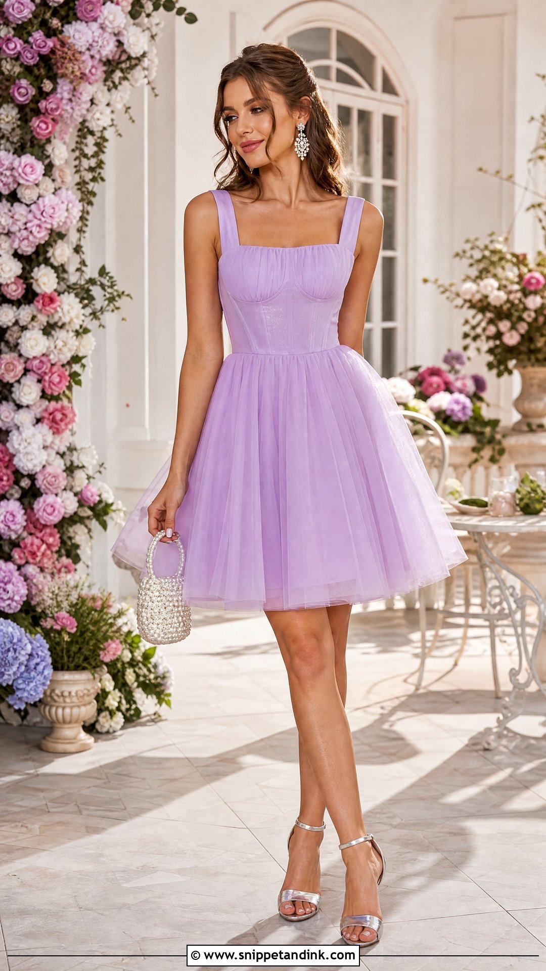 Lilac Square Neck Short Ball Gown - Snippet and Ink - 20 Short Ball Gowns