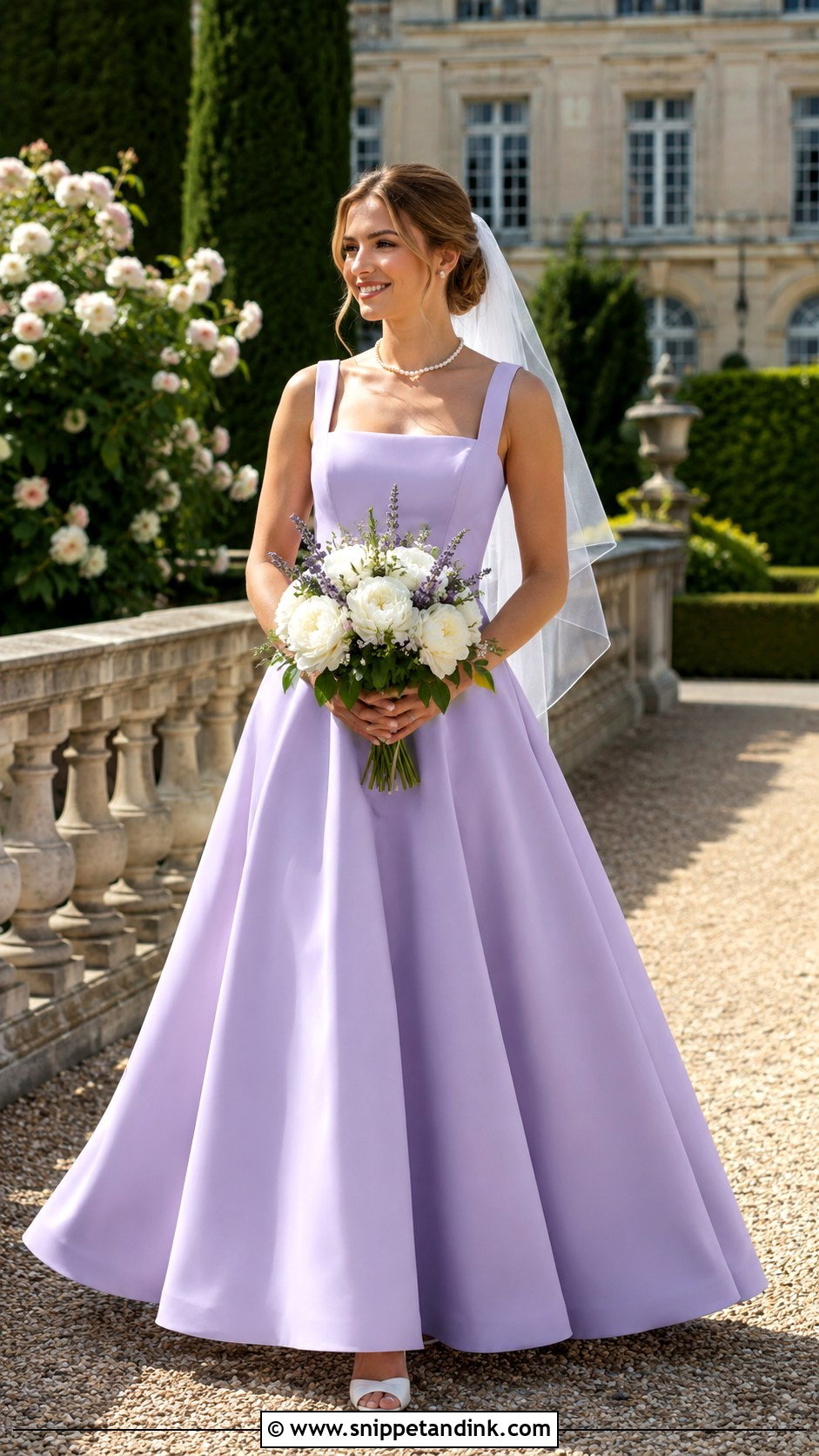 Lilac Square Neck Wedding Dress - Snippet and Ink - 20 Lilac Wedding Dress the Bride Ideas