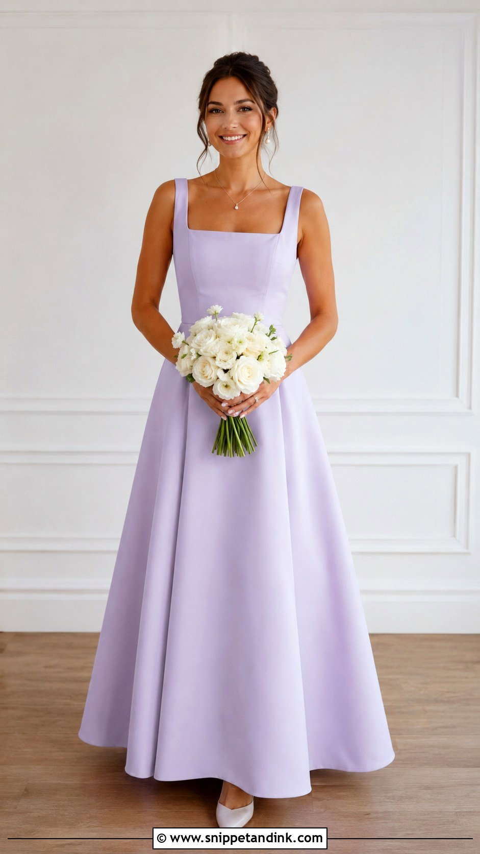 Lilac Square Neck Wedding Dress - Snippet and Ink - 25 Lilac Wedding Dress Ideas