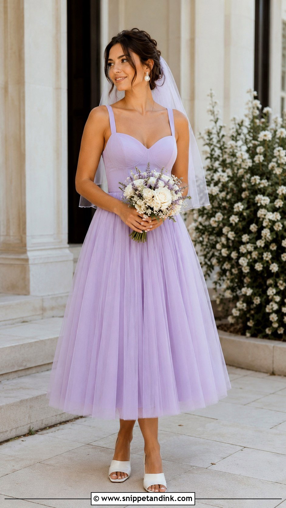 Lilac Tea Length Wedding Dress - Snippet and Ink - 25 Lilac Wedding Dress Ideas