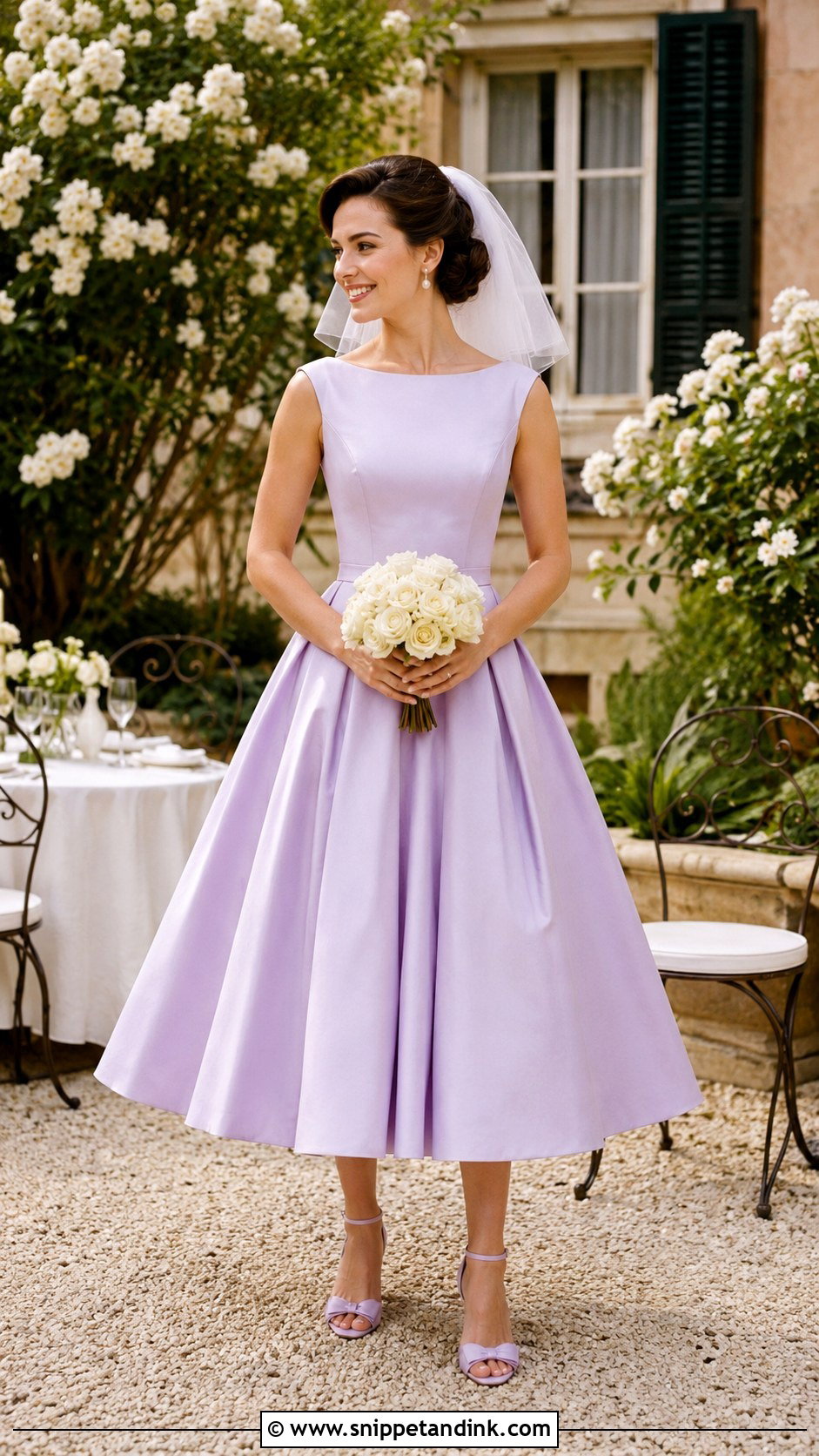 Lilac Tea Length Wedding Dress - Snippet and Ink - 25 Light Purple Wedding Dress Ideas