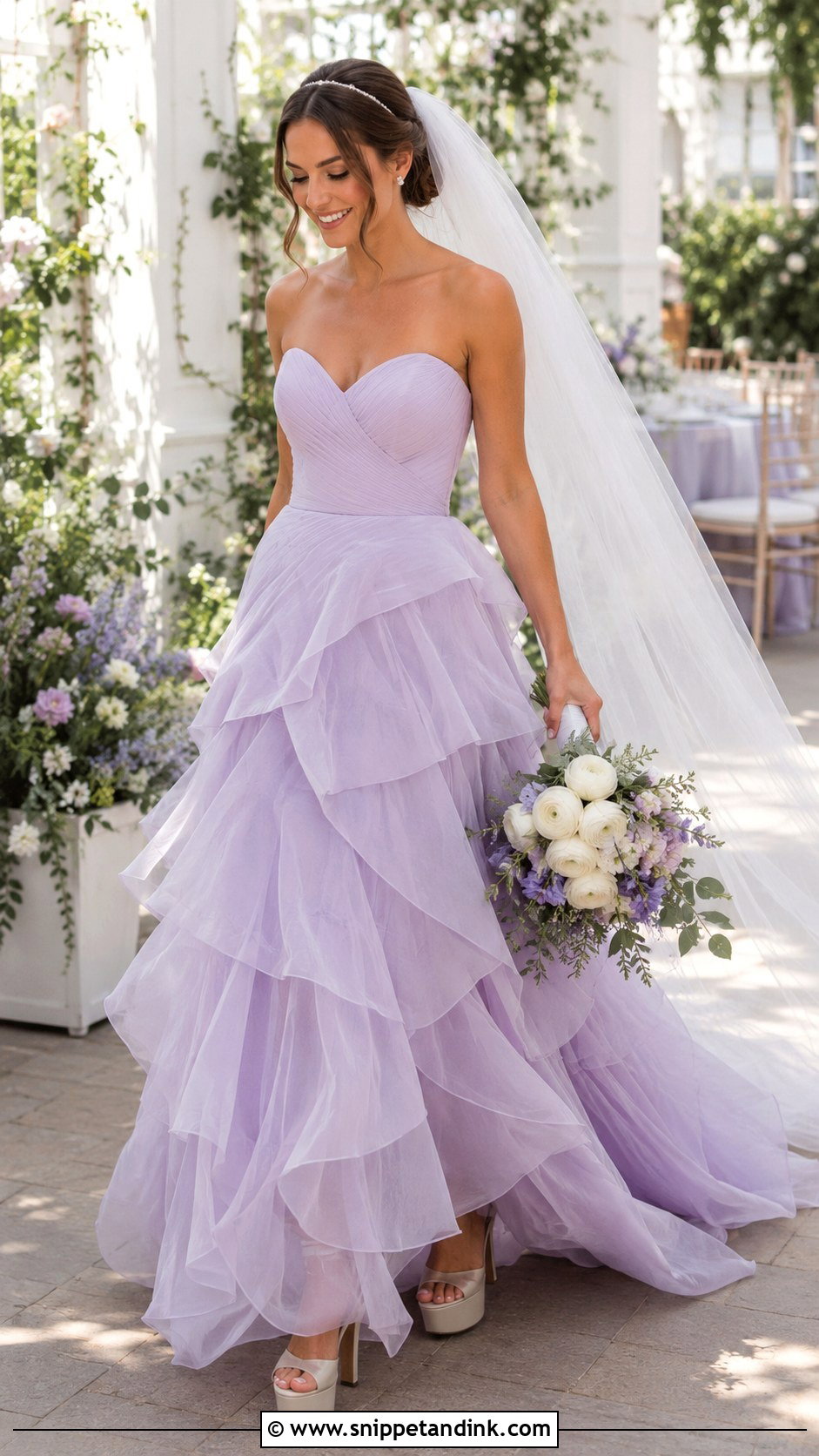 Lilac Tiered Wedding Dress - Snippet and Ink - 20 Lilac Wedding Dress the Bride Ideas