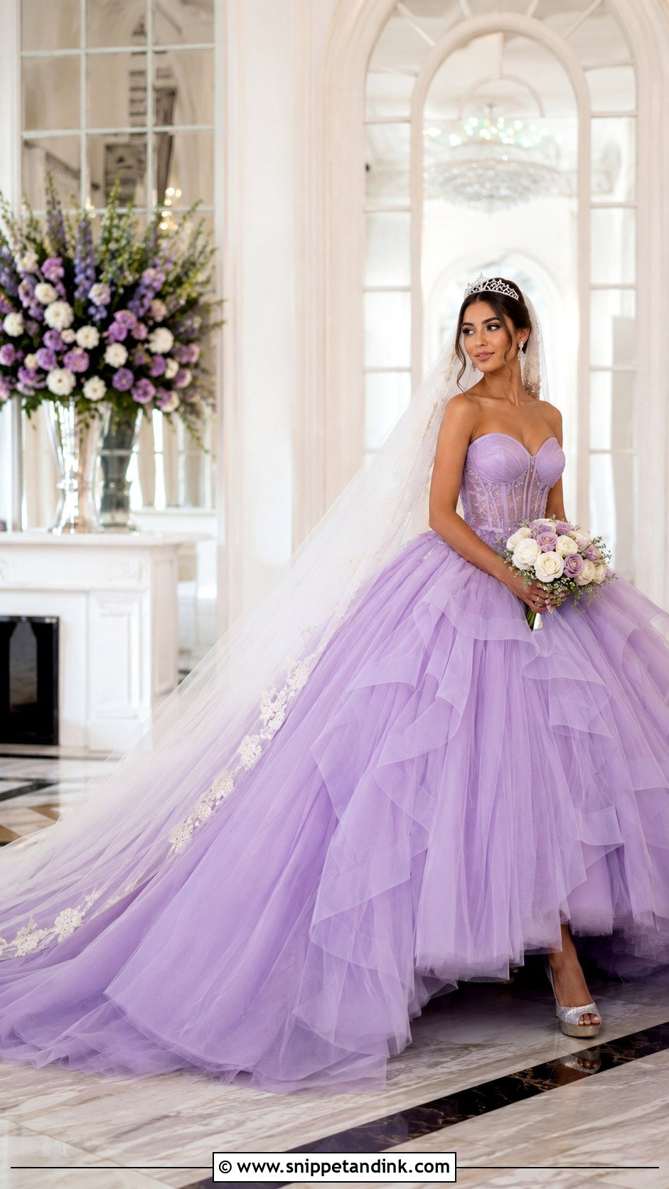 Lilac Tulle Ball Gown Wedding Dress - Snippet and Ink - 20 Lilac Wedding Dress the Bride Ideas