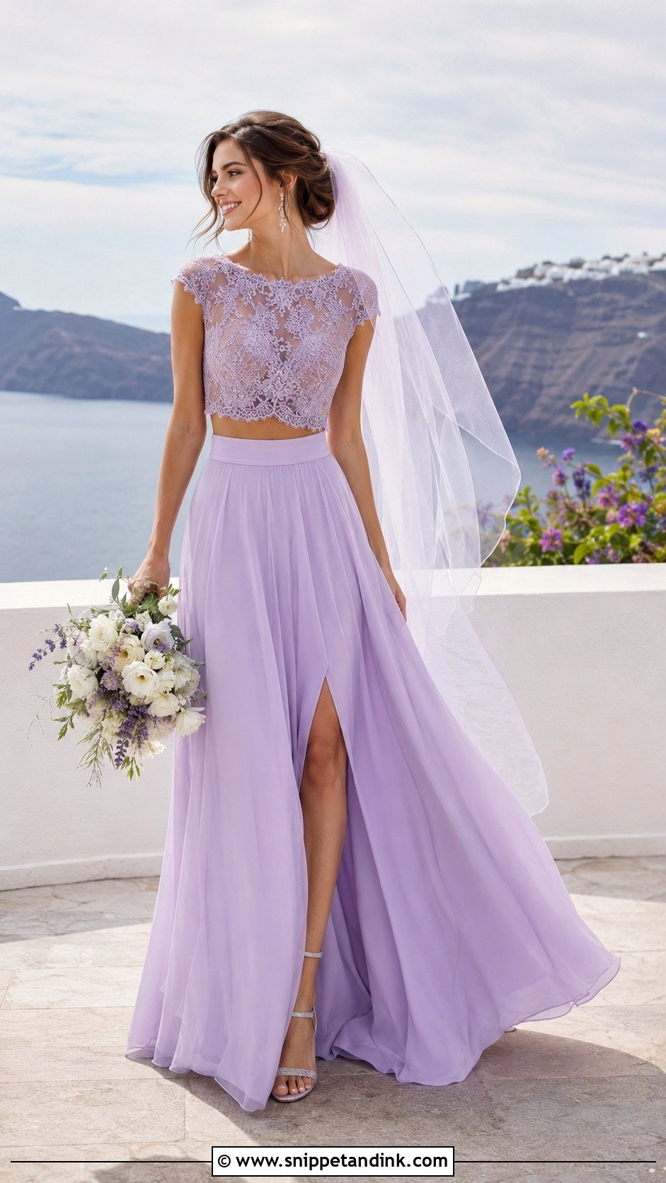 Lilac Two Piece Wedding Dress - Snippet and Ink - 25 Light Purple Wedding Dress Ideas