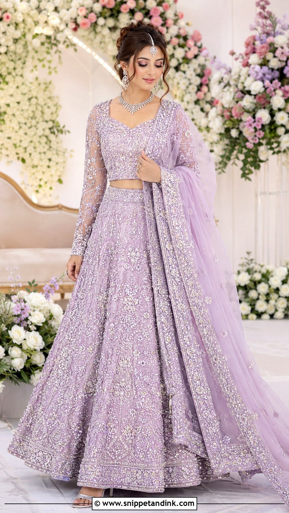 Lilac Valima Lehenga Dress - Snippet and Ink - 25 Valima Dress for Bride Ideas