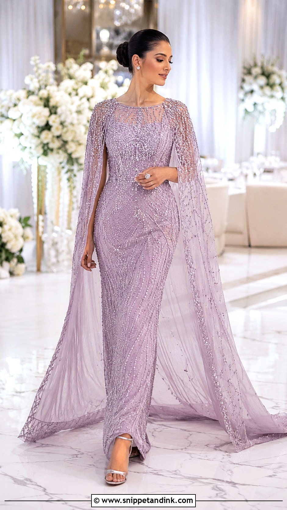 Lilac Walima Bridal Cape Gown - Snippet and Ink - 20 Walima Brides Ideas