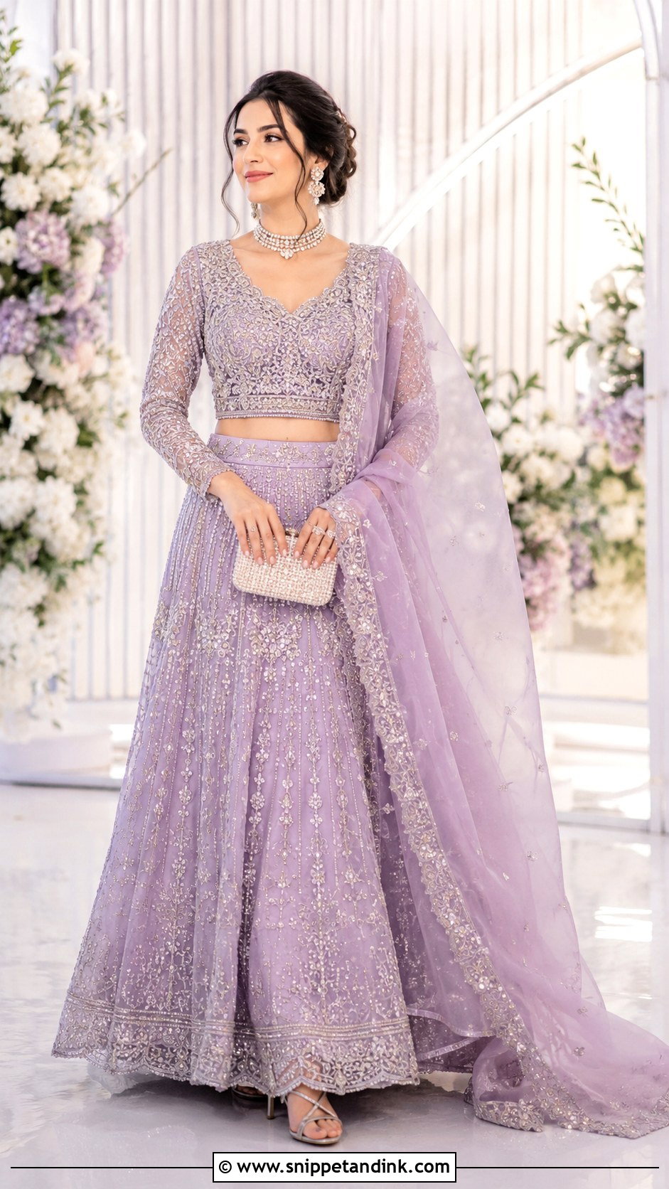 Lilac Walima Lehenga Dress - Snippet and Ink - 25 Walima Bride Dresses