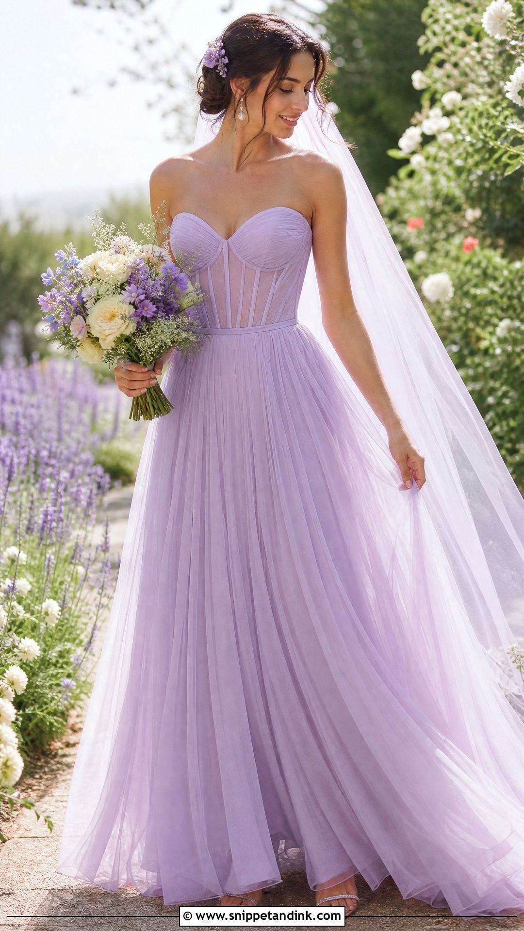 Lilac Wedding Dress - Snippet and Ink - 20 Wedding Dresses Not White Colour