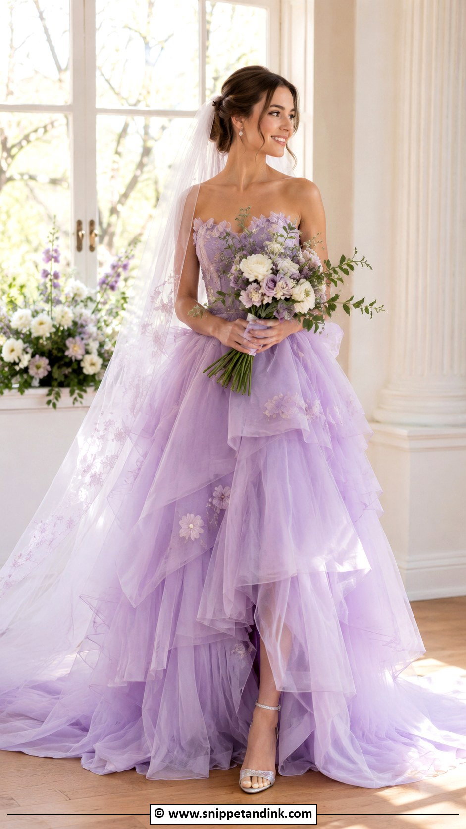 Lilac Wedding Dress - Snippet and Ink - 25 Color Wedding Dress Ideas