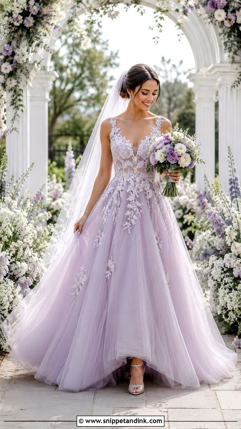 Lilac Wedding Gown - Snippet and Ink - 25 Colored Wedding Gowns