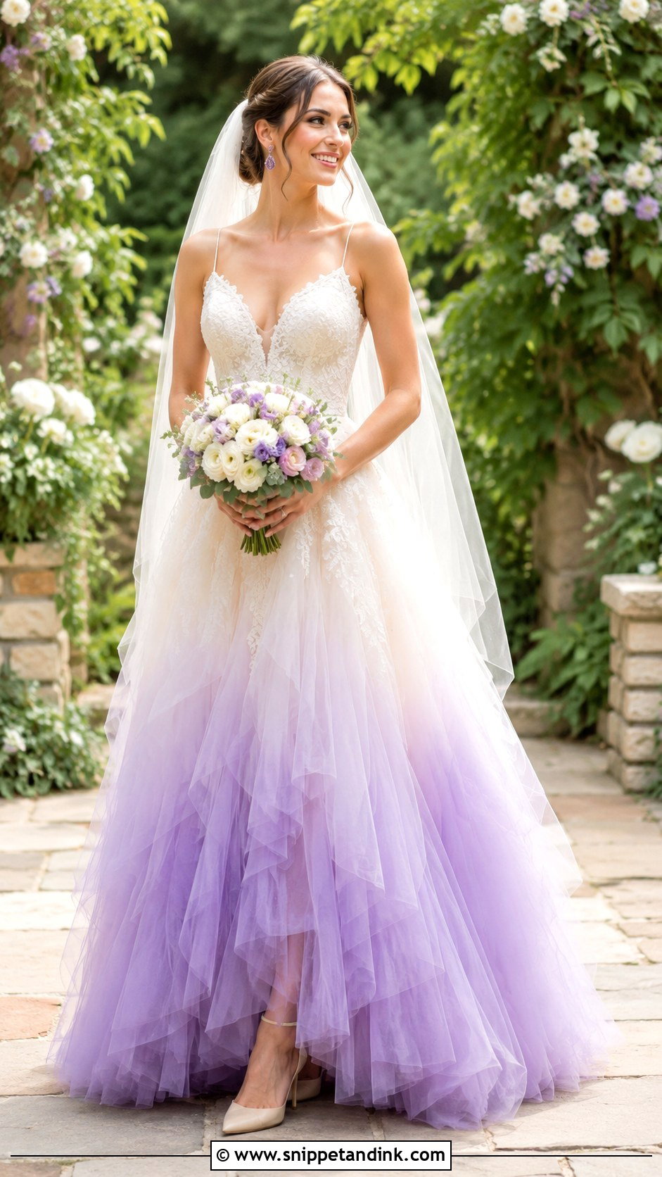 Lilac and Ivory Ombre Wedding Dress - Snippet and Ink - 20 Lilac Wedding Dresses