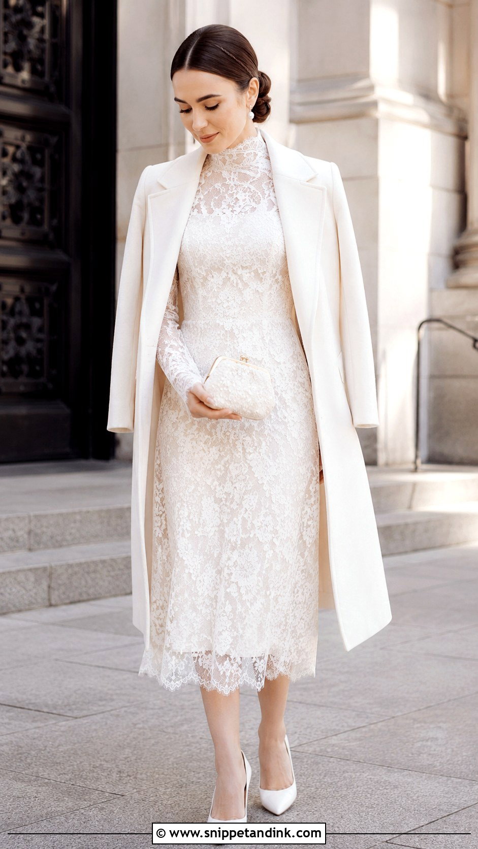 Lily Collins Courthouse Wedding Dress - Snippet and Ink - 30 Lily Collins Wedding Dress Ideas