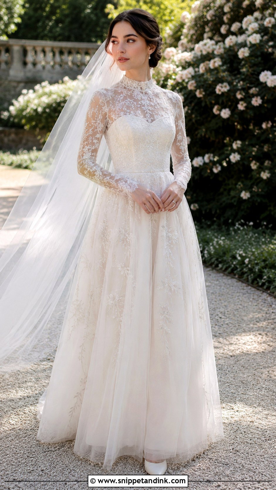 Lily Collins Embroidered Wedding Dress - Snippet and Ink - 30 Lily Collins Wedding Dress Ideas