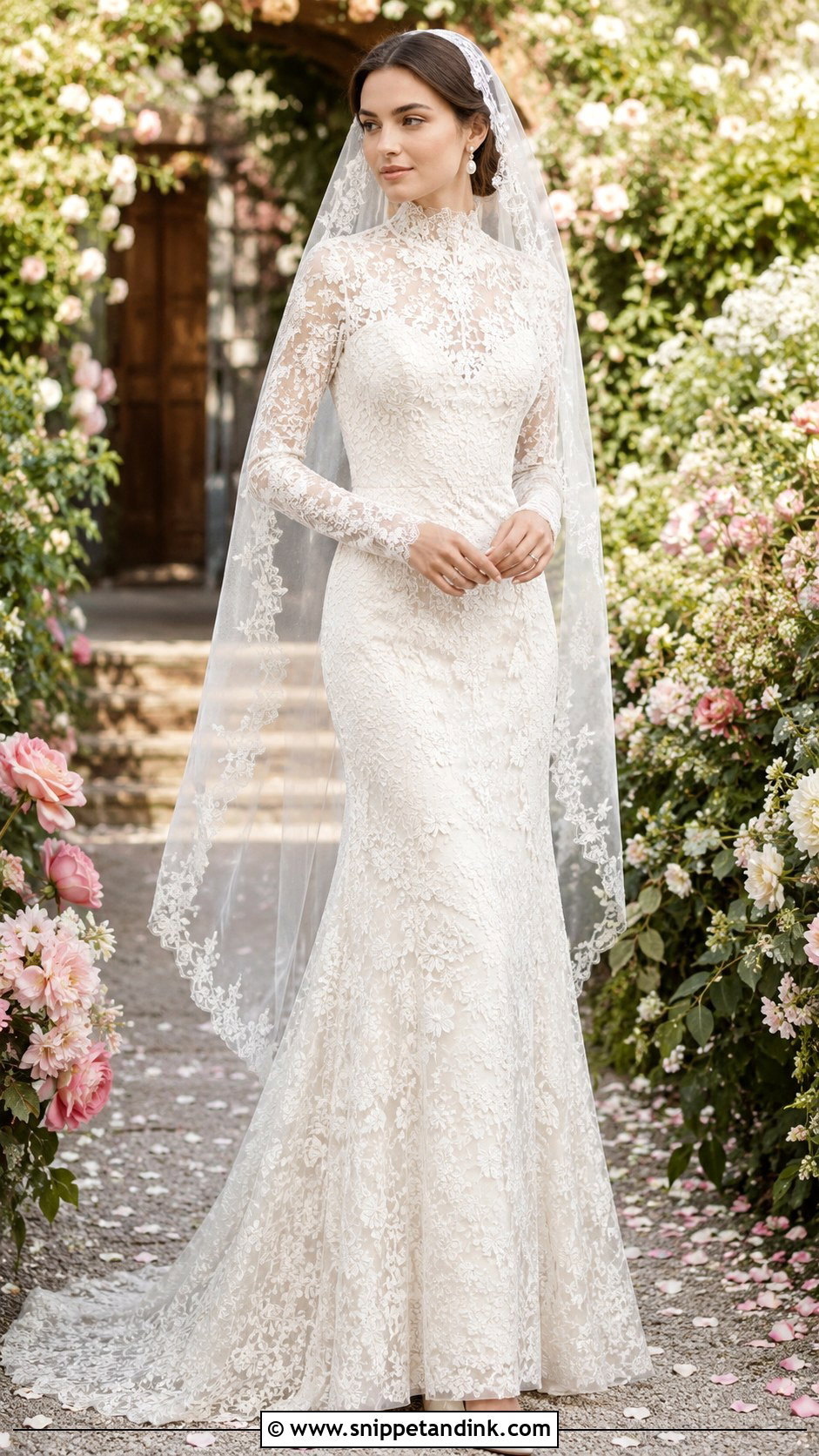 Lily Collins Floral Lace Wedding Dress - Snippet and Ink - 30 Lily Collins Wedding Dress Ideas
