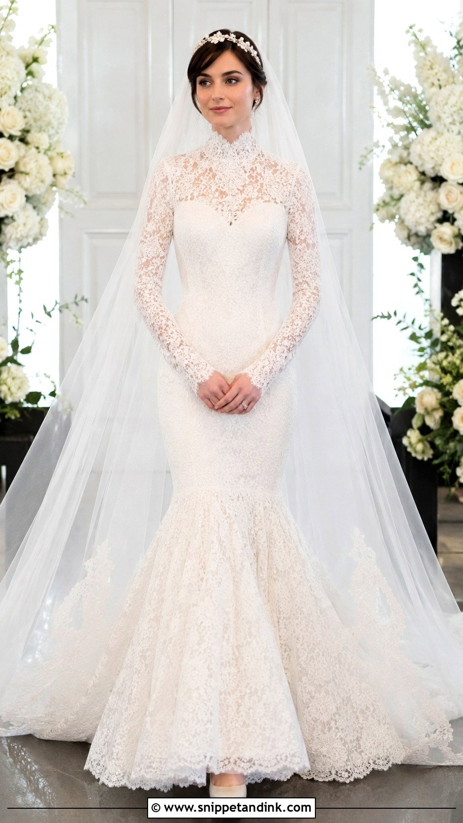 Lily Collins Lace Mermaid Wedding Dress - Snippet and Ink - 30 Lily Collins Wedding Dress Ideas