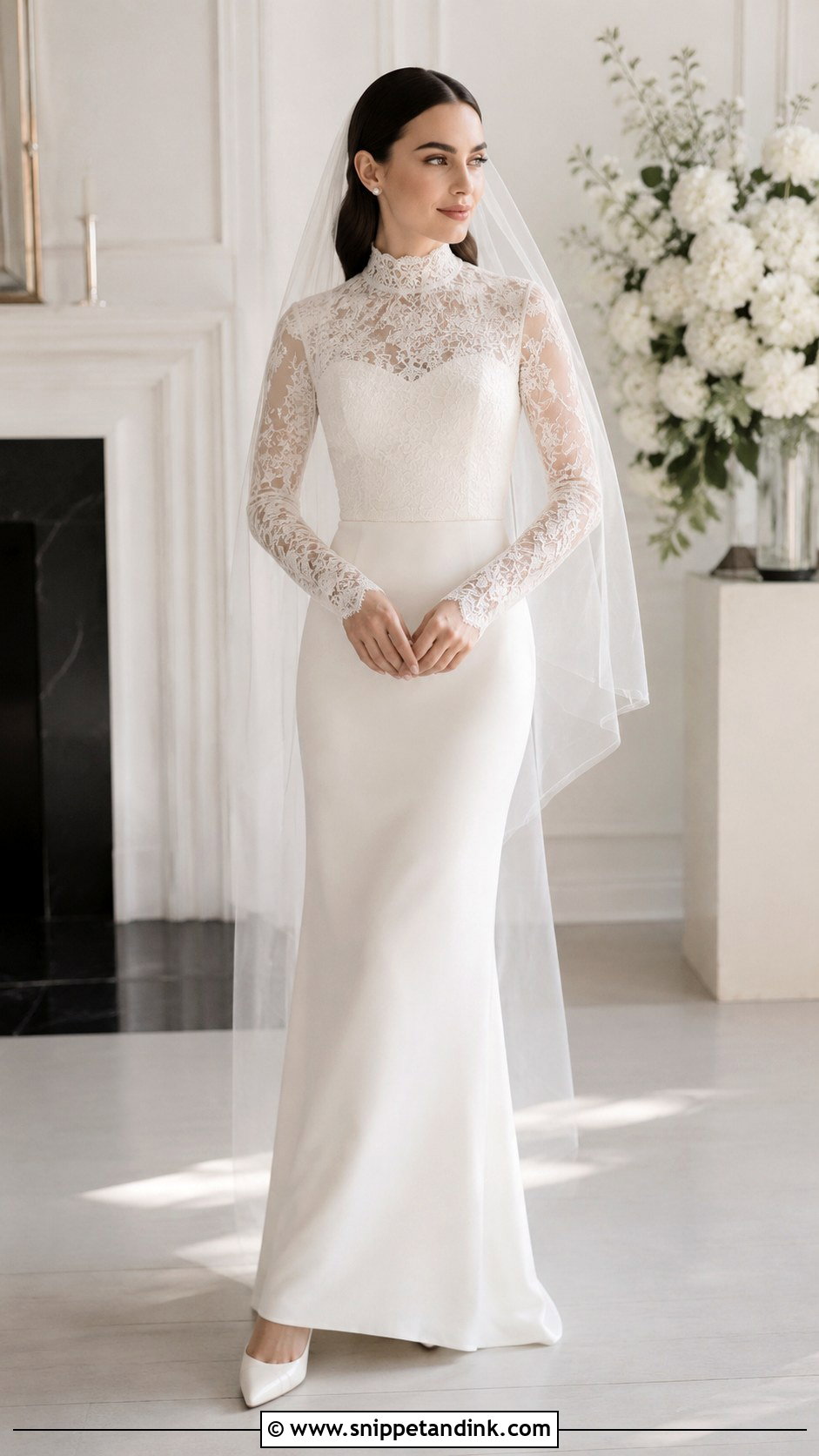 Lily Collins Minimal Lace Wedding Dress - Snippet and Ink - 30 Lily Collins Wedding Dress Ideas