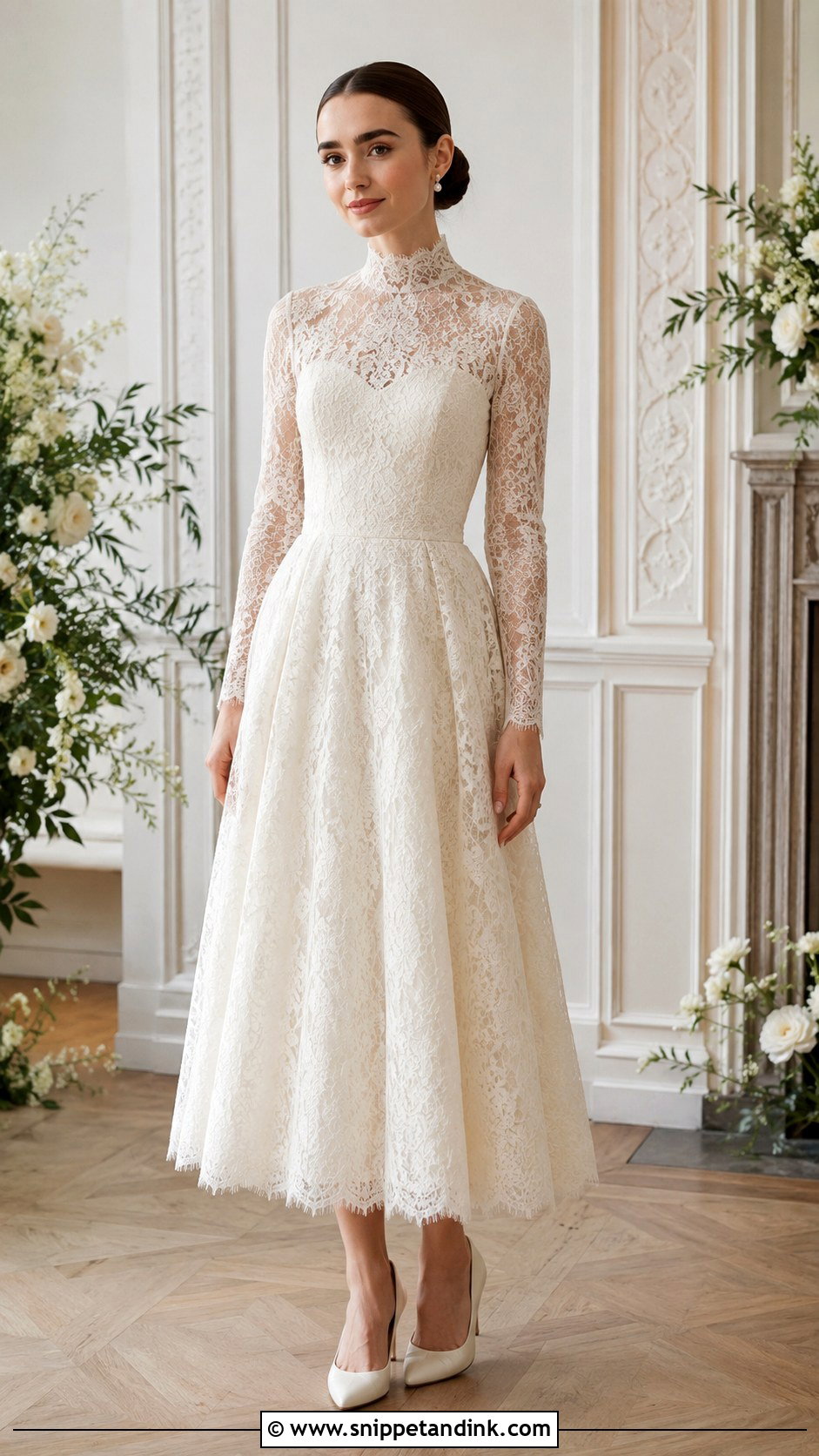 Lily Collins Modest Wedding Dress - Snippet and Ink - 30 Lily Collins Wedding Dress Ideas
