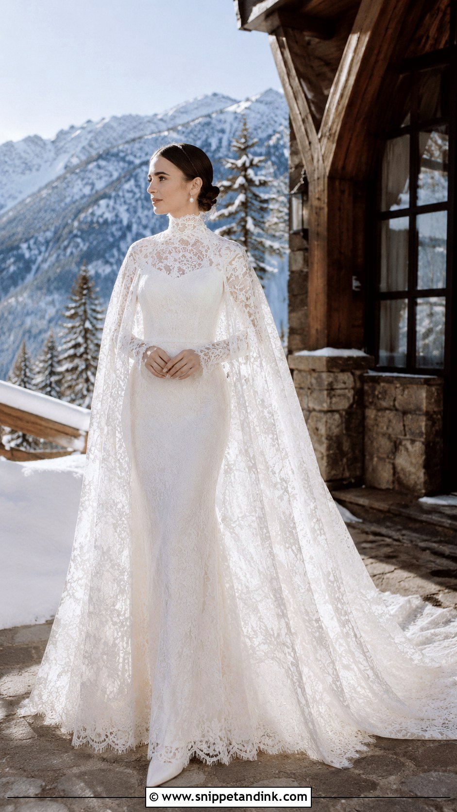 Lily Collins Winter Wedding Dress - Snippet and Ink - 30 Lily Collins Wedding Dress Ideas