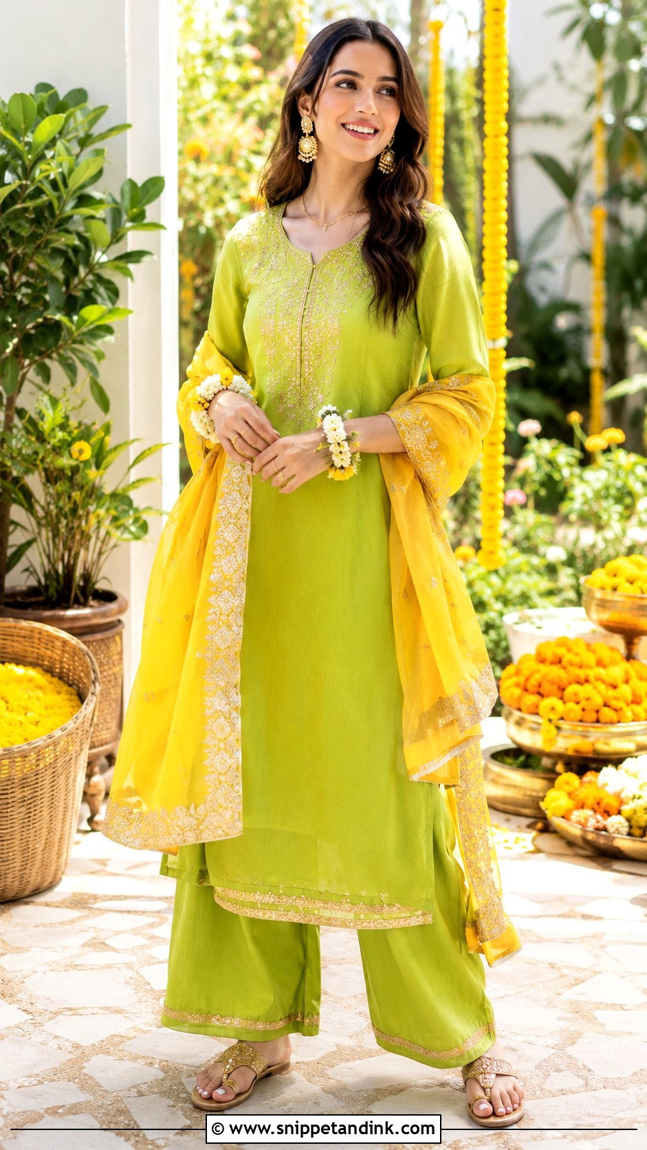 Lime Green Haldi Suit - Snippet and Ink - 25 Haldi Suit Ideas