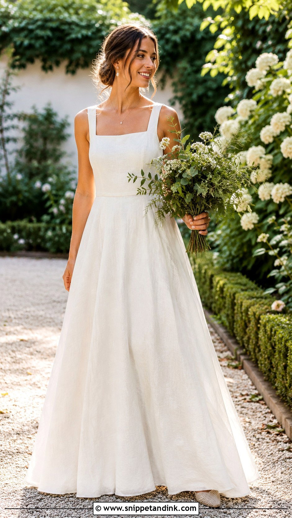Linen A Line Wedding Dress - Snippet and Ink - 20 Natural Wedding Dress Ideas