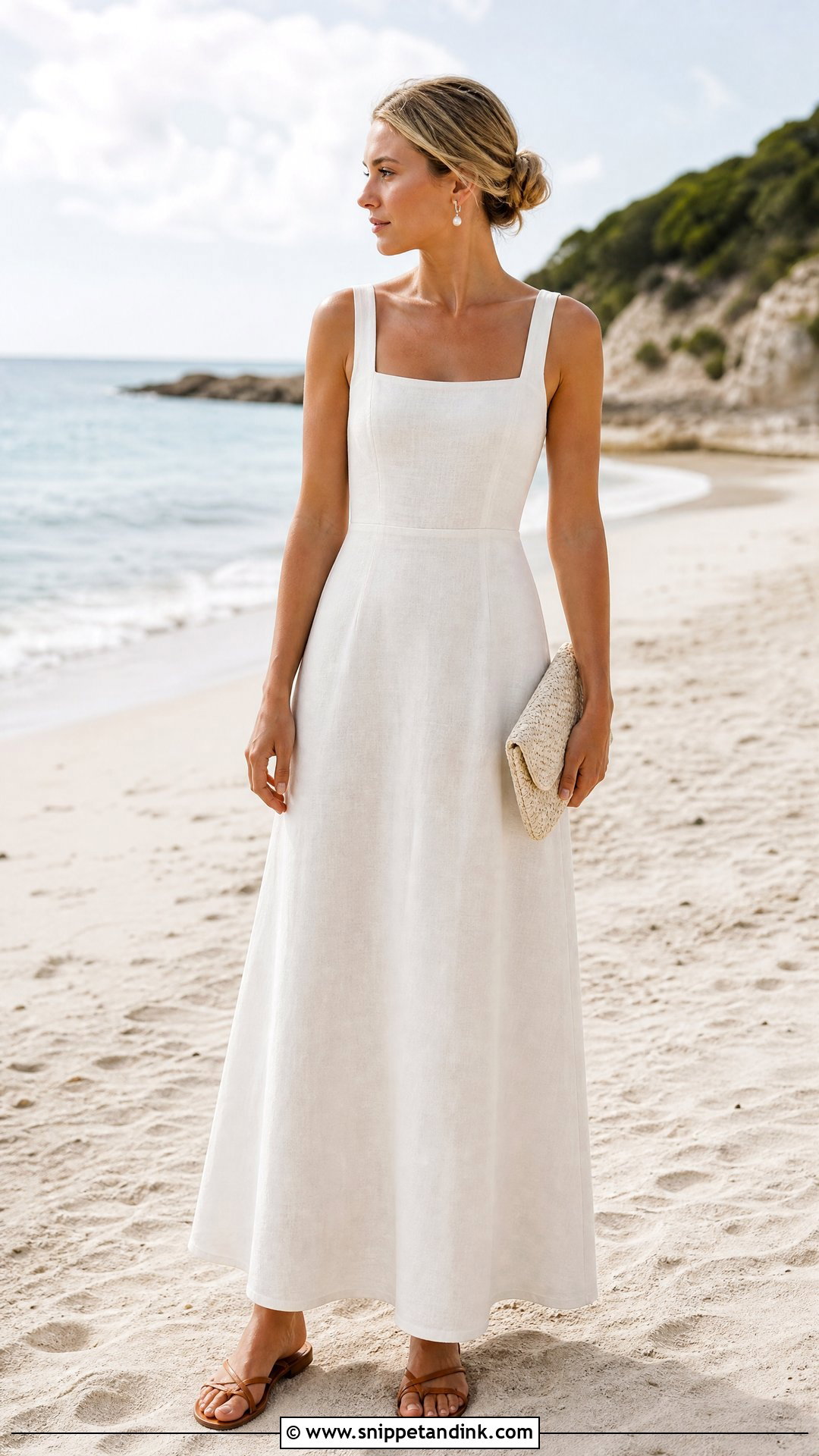 Linen Beach Elopement Wedding Dress - Snippet and Ink - 20 Simple Elopement Wedding Dress Ideas