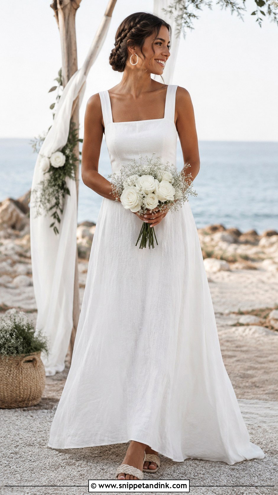 Linen Beach Wedding Dress - Snippet and Ink - 20 Destination Wedding Dress Beach Ideas
