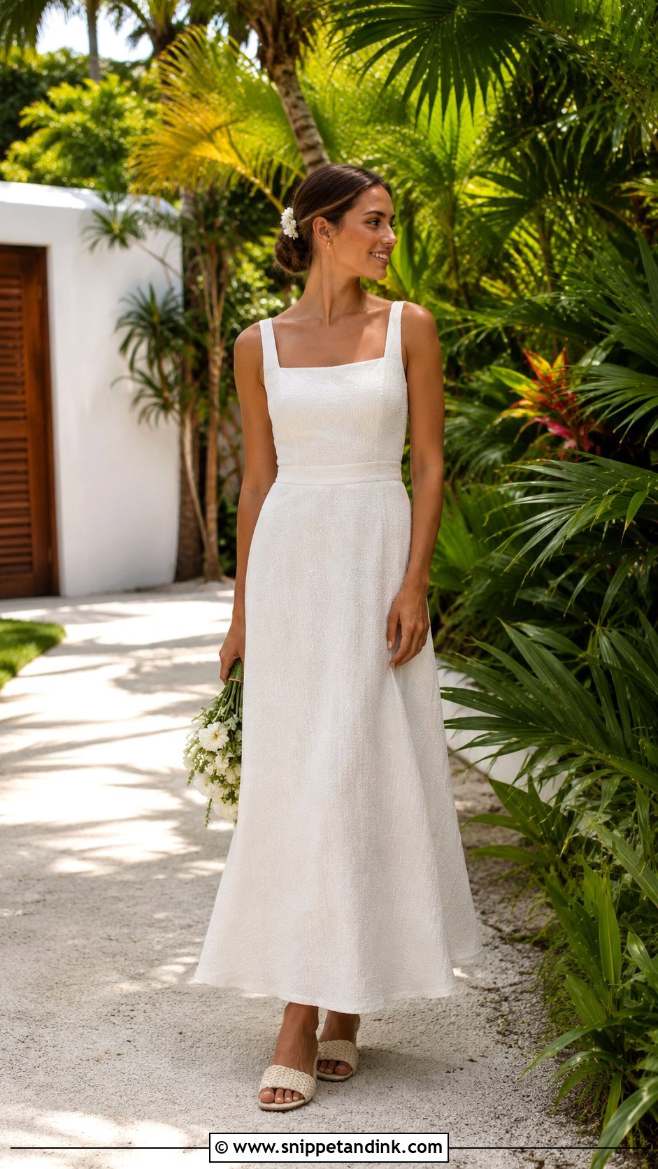 Linen Blend Caribbean Wedding Dress - Snippet and Ink - 20 Caribbean Wedding Dress Ideas