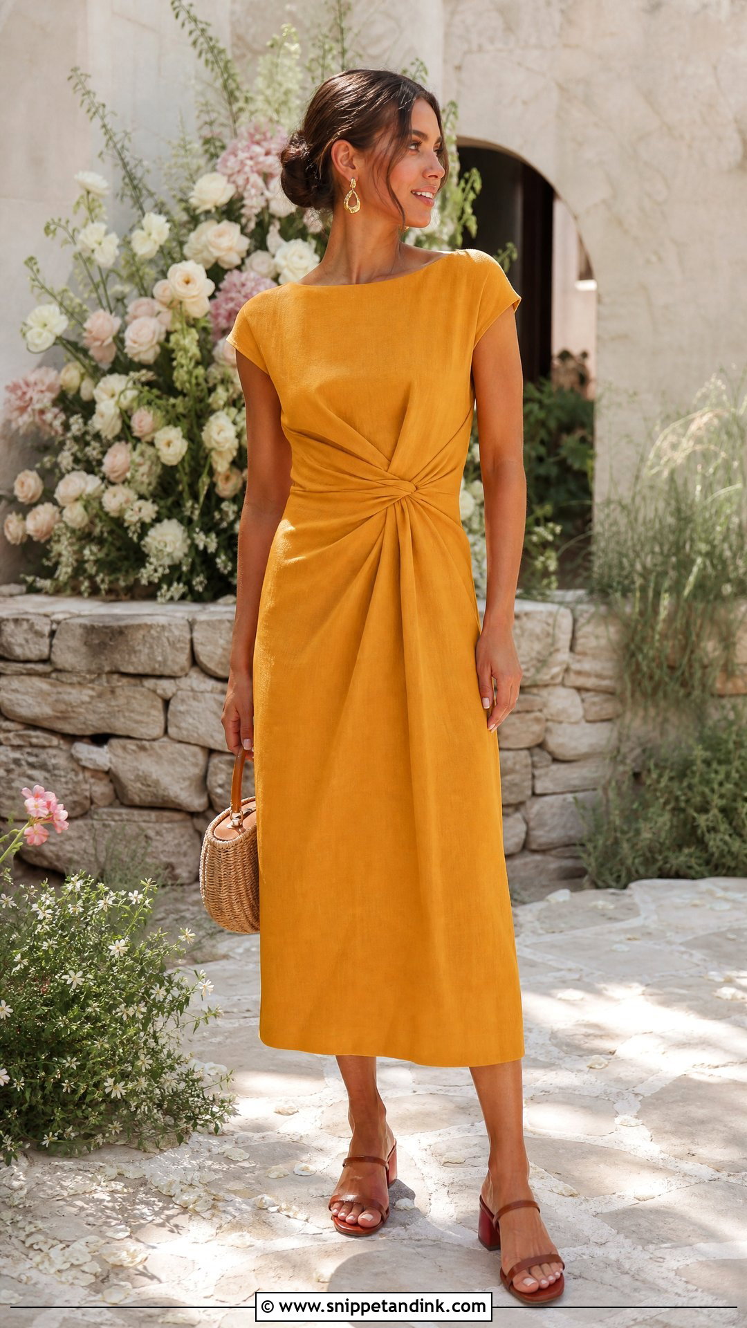 Linen Blend Dress Garden Party Wedding Outfit - Snippet and Ink - 20 Garden Party Wedding Outfit Ideas