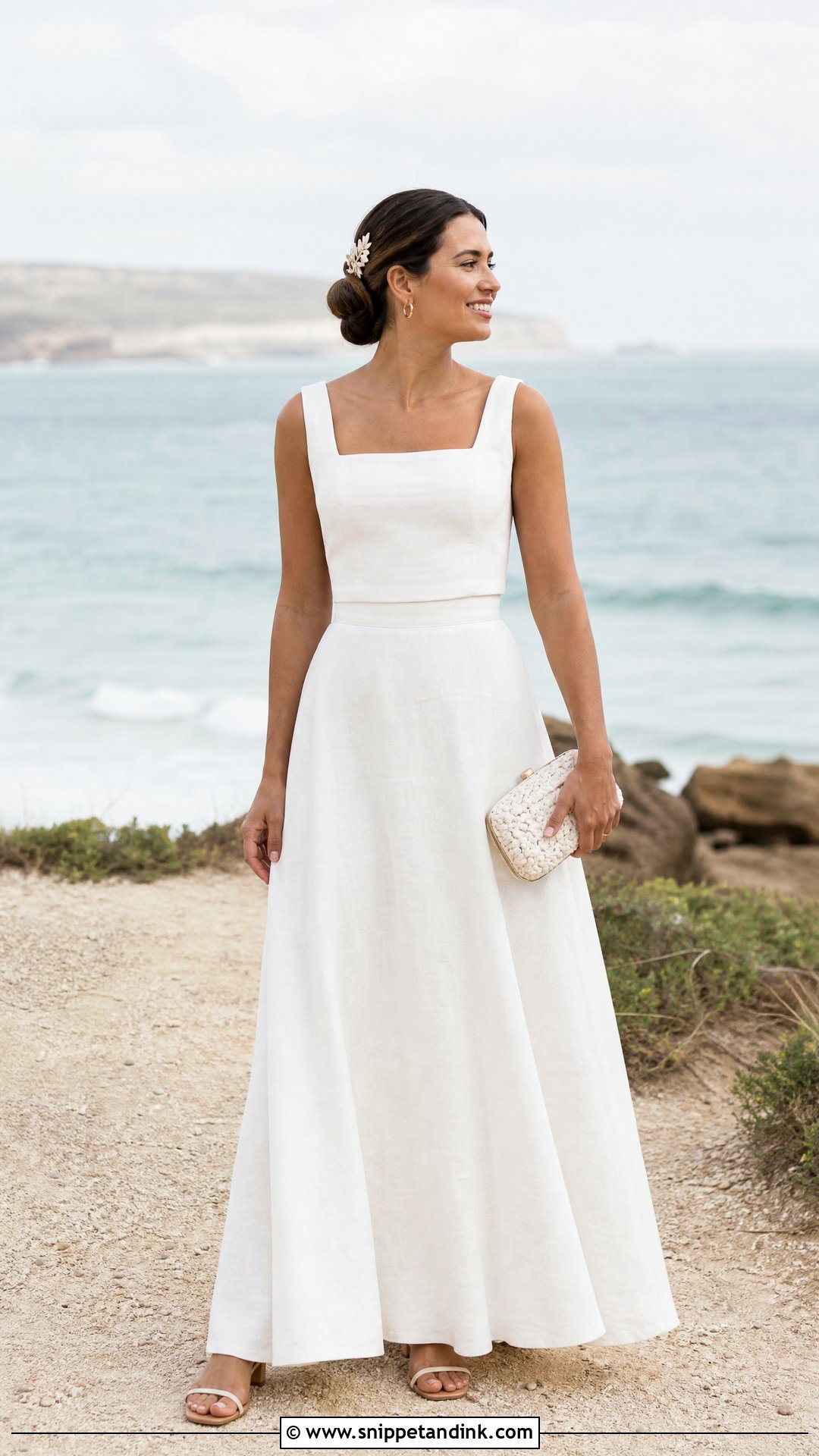 Linen Bridal Skirt With Sleeveless Top - Snippet and Ink - 20 Bridal Skirts Ideas