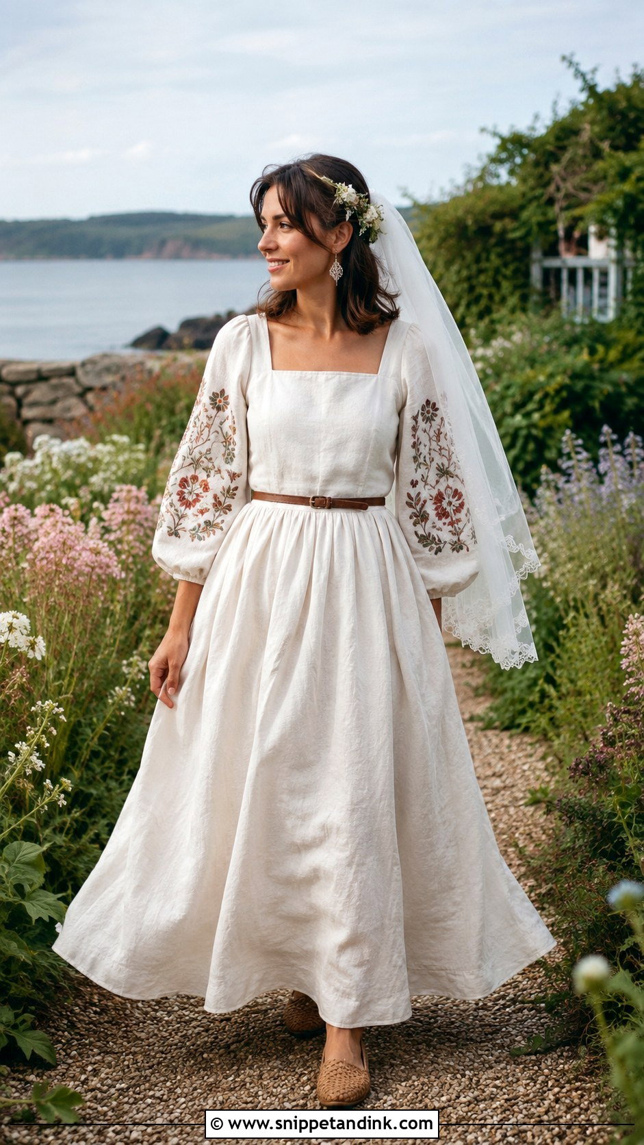 Linen Folk Wedding Dress - Snippet and Ink - 20 Folk Wedding Dress Ideas