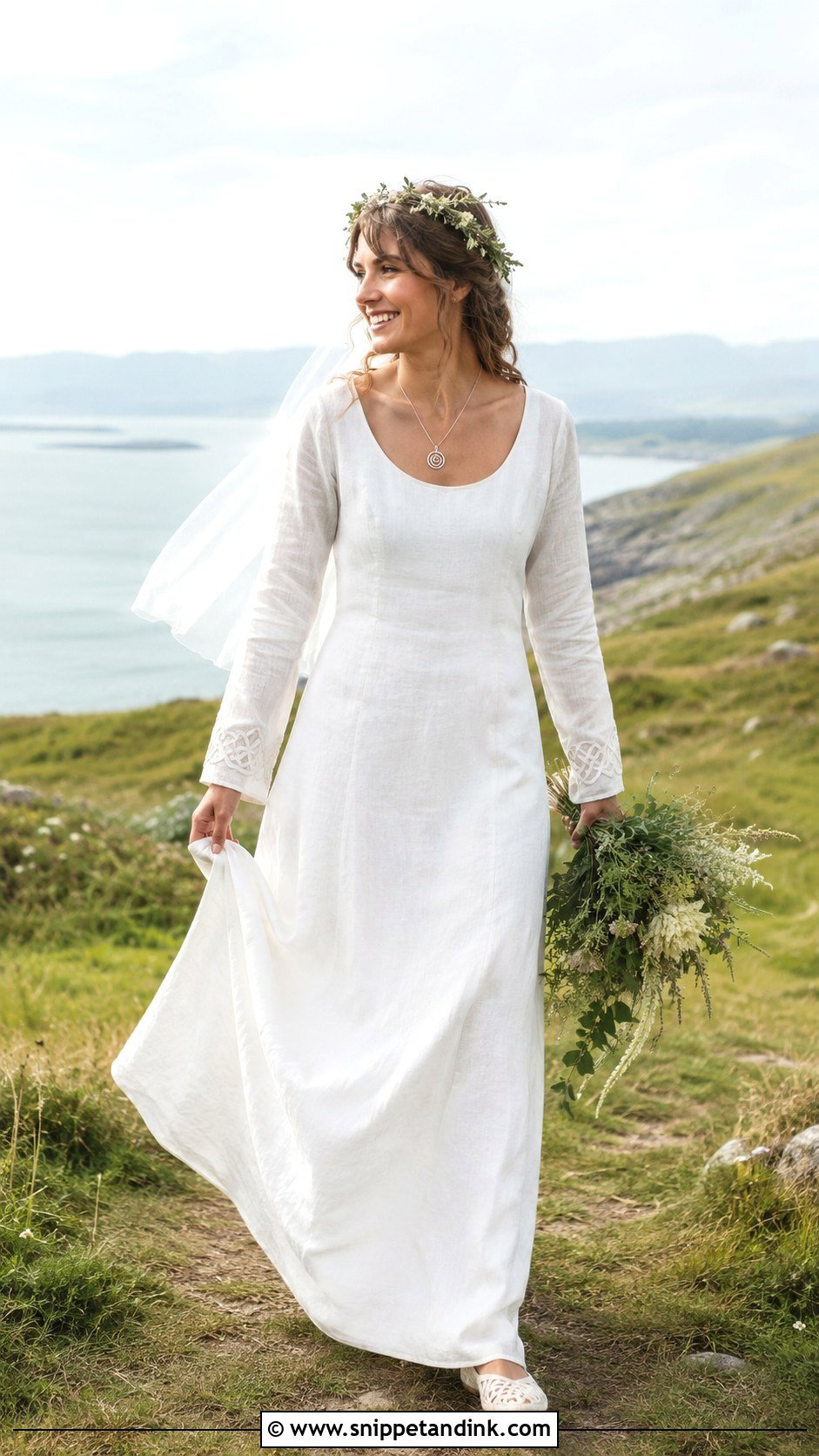 Linen Irish Celtic Wedding Dress - Snippet and Ink - 20 Irish Celtic Wedding Dress Ideas