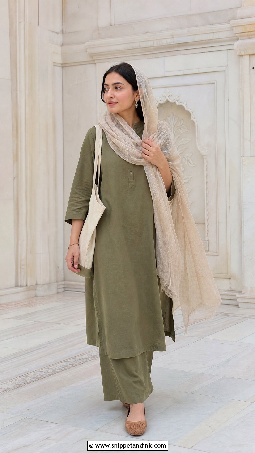 Linen Kurta Co Ord For Gurudwara - Snippet and Ink - 20 Gurudwara Outfit Ideas