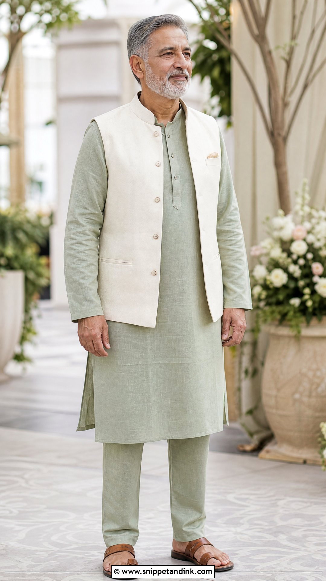 Linen Kurta Set For Bride Father - Snippet and Ink - 25 Indian Bride Father Outfit Ideas