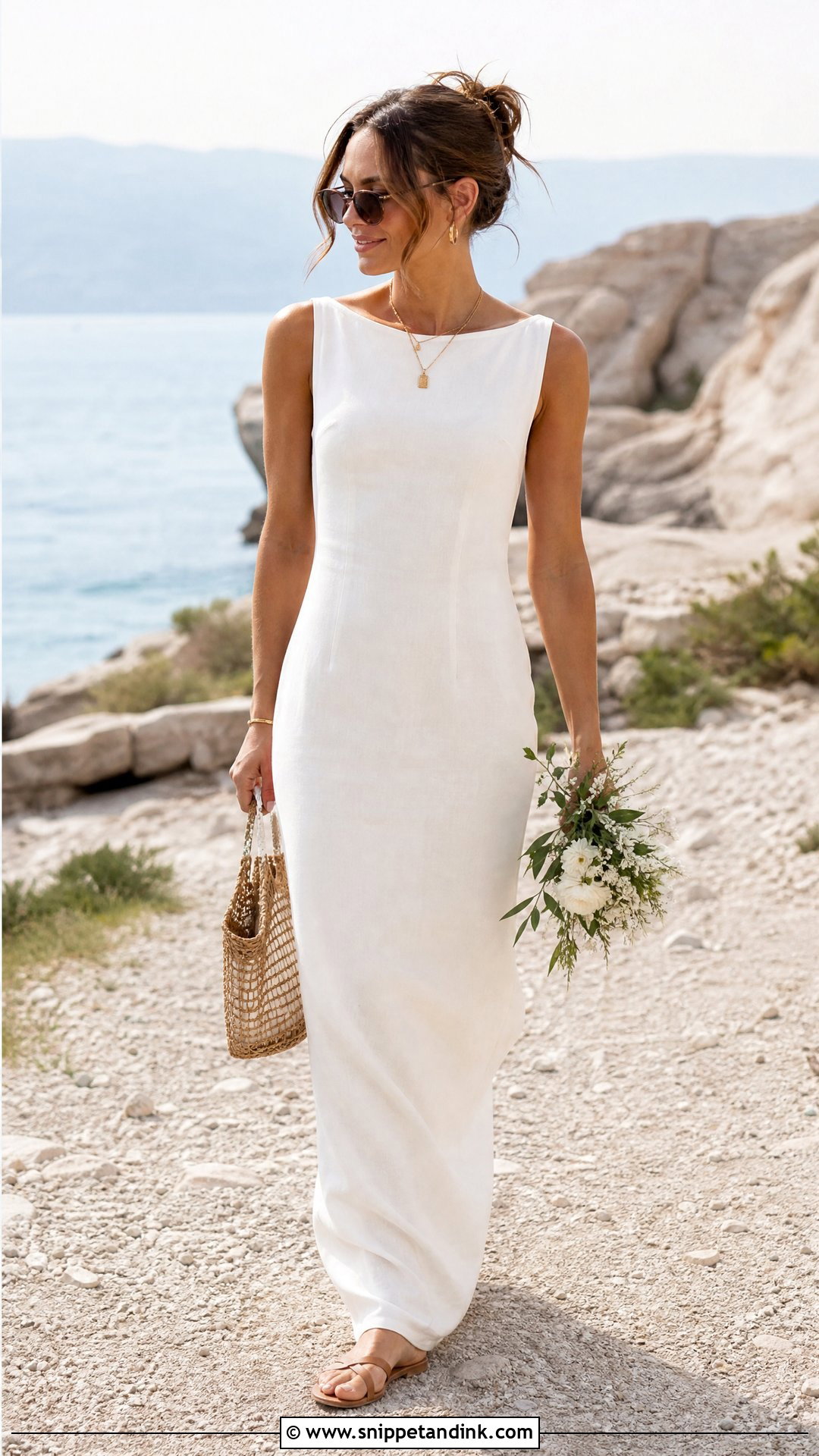 Linen Maxi Dress Elopement Outfit - Snippet and Ink - 20 Casual Elopement Outfit Ideas