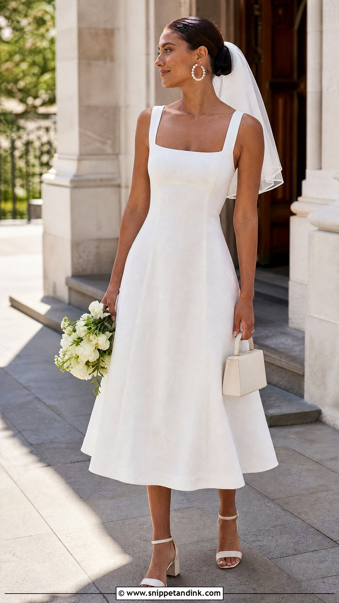 Linen Midi Town Hall Wedding Dress - Snippet and Ink - 20 Town Hall Wedding Dress Ideas
