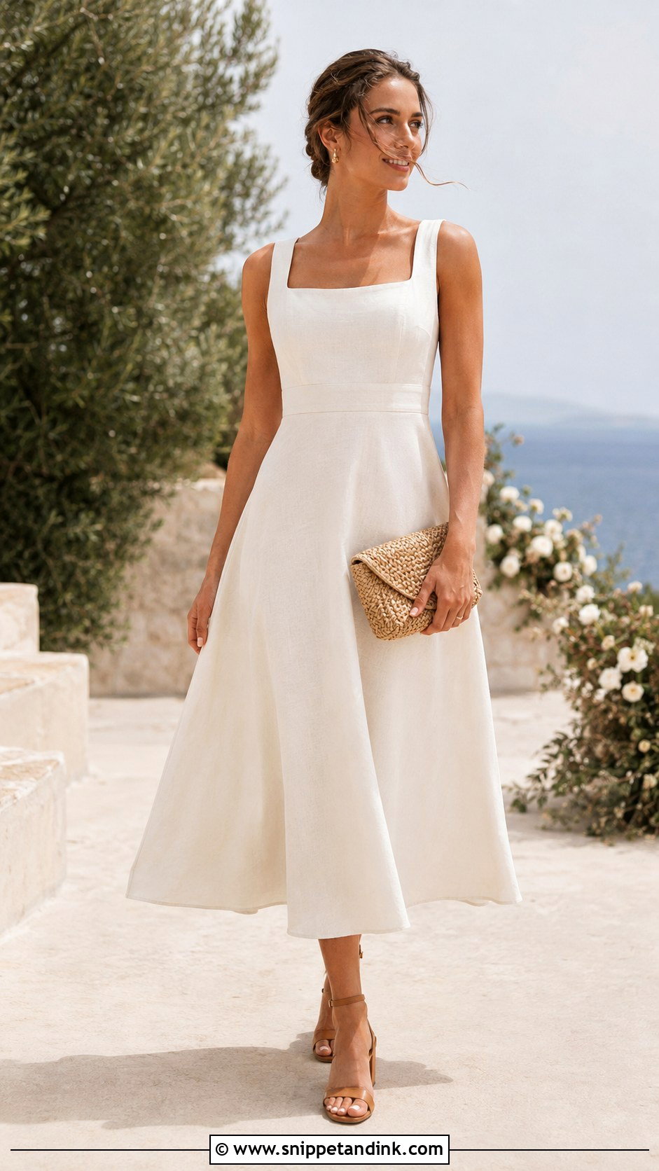 Linen Midi Wedding Dress - Snippet and Ink - 20 Casual Wedding Dresses