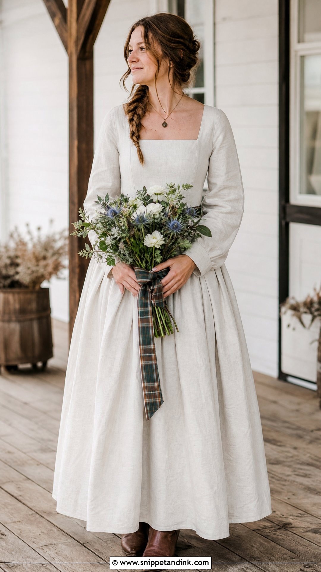 Linen Outlander Wedding Dress - Snippet and Ink - 20 Outlander Wedding Dress Ideas