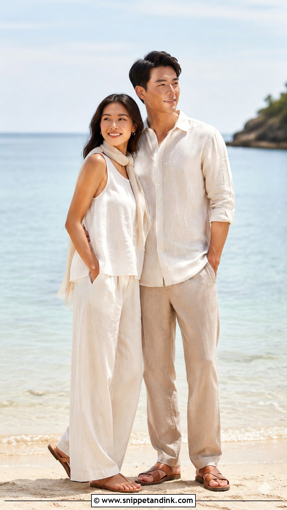 Linen Set Beach Prenup Outfit - Snippet and Ink - 20 Prenup Ideas Outfits
