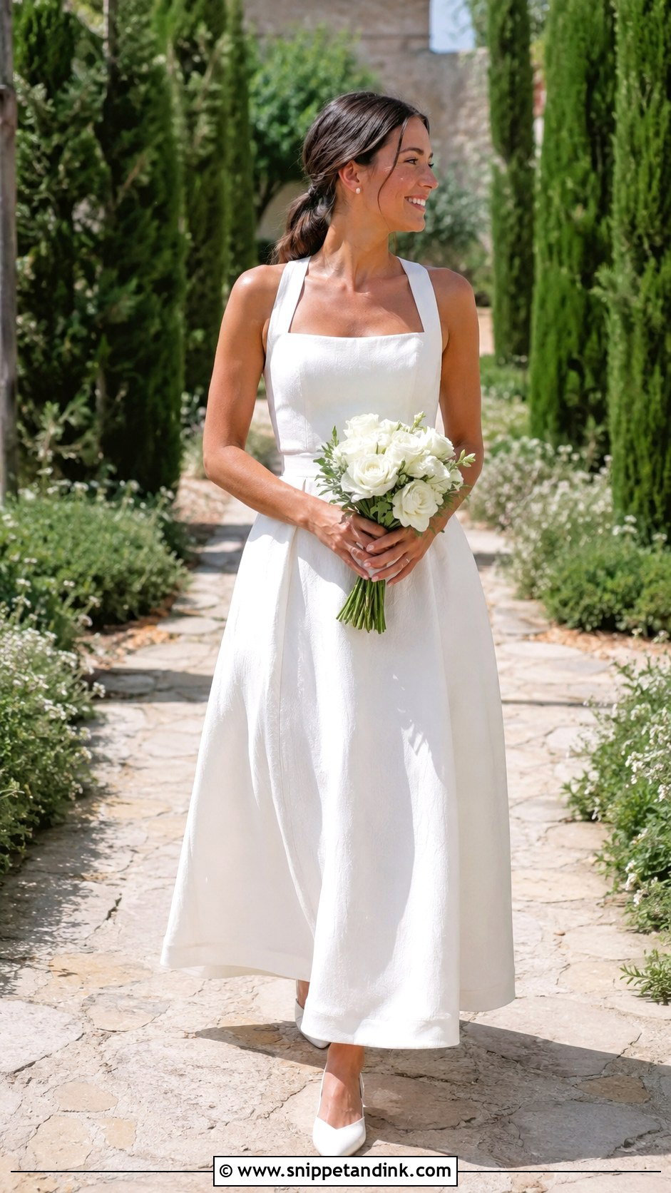 Linen Wedding Dress With Apron Neckline - Snippet and Ink - 30 Linen Wedding Dress Ideas