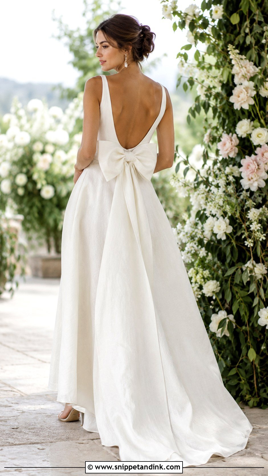 Linen Wedding Dress With Bow Back - Snippet and Ink - 30 Linen Wedding Dress Ideas