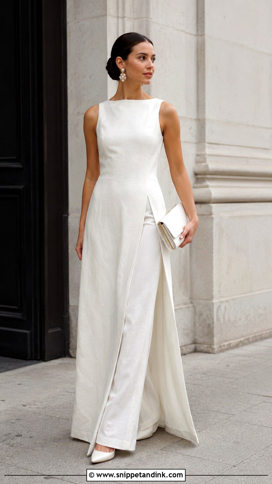 Linen Wedding Dress With Bridal Trousers - Snippet and Ink - 30 Linen Wedding Dress Ideas