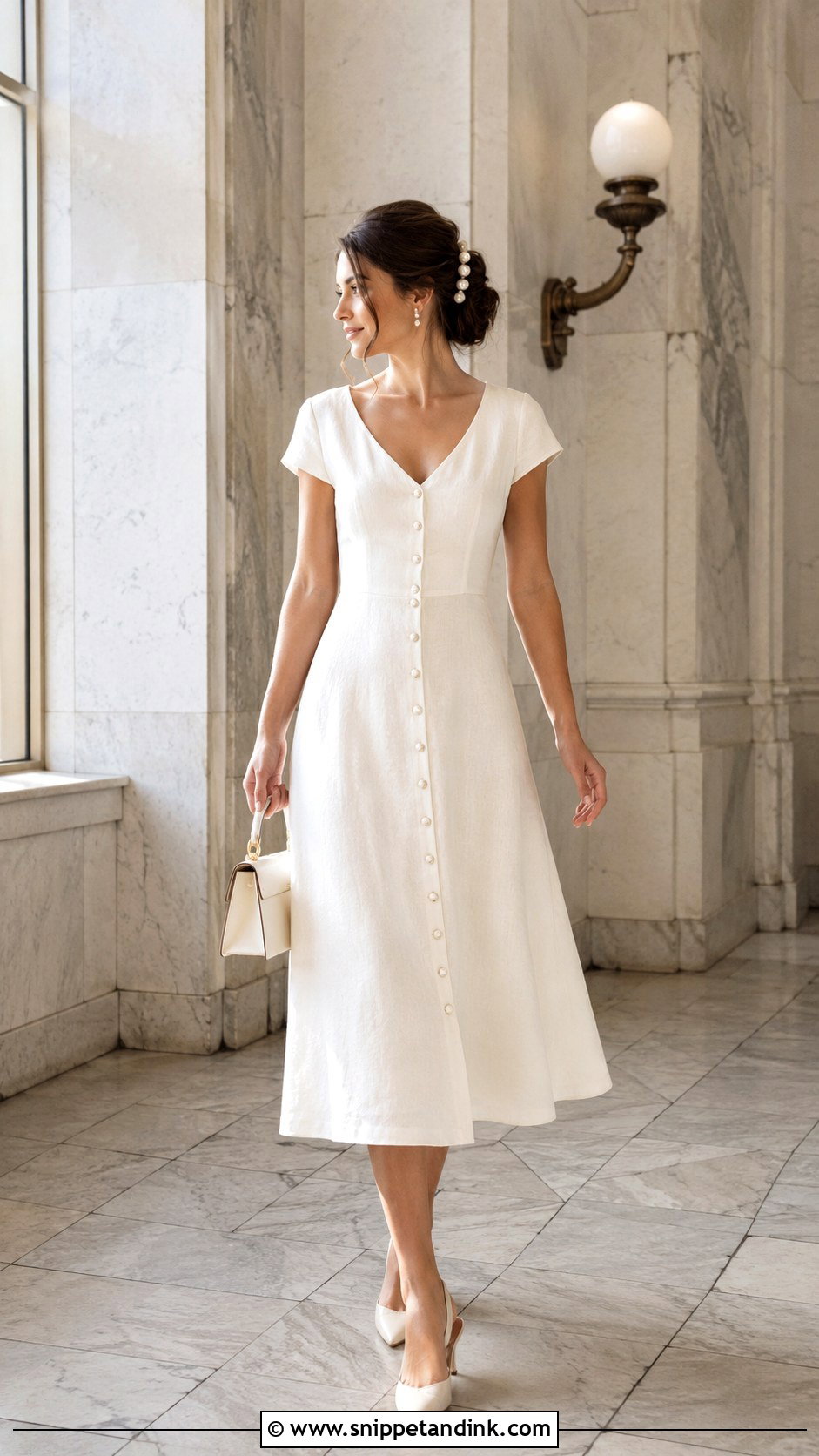 Linen Wedding Dress With Button Front - Snippet and Ink - 30 Linen Wedding Dress Ideas