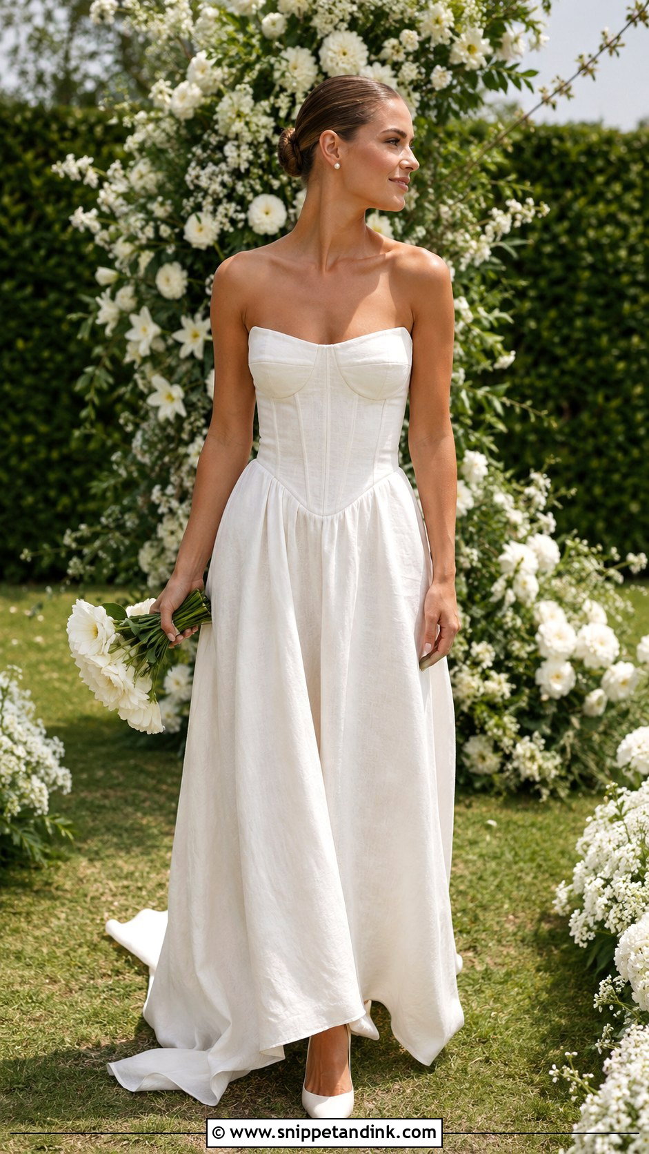 Linen Wedding Dress With Corset Bodice - Snippet and Ink - 30 Linen Wedding Dress Ideas