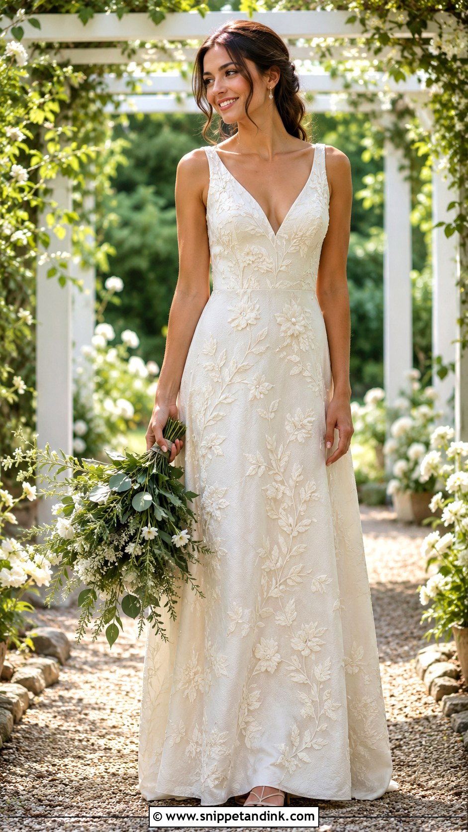 Linen Wedding Dress With Embroidered Detail - Snippet and Ink - 30 Linen Wedding Dress Ideas